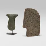 Valdivia-Chorrera and Olmec, Celts, set of two, volcanic stone