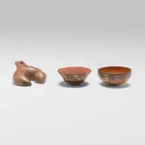 Nazca, Collection of three vessels, terracotta, natural pigments