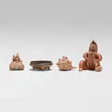 Colima, Collection of four objects, terracotta
