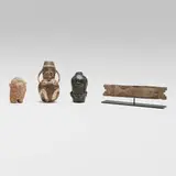 Chimu and Chancay, Collection of four objects, wood; terracotta