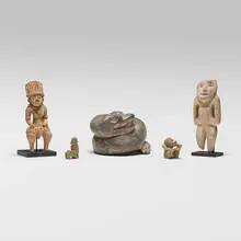 Collection of five figures by Western Mexico, stone; earthenware, sold Jul 2025