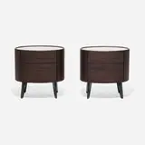 Emmanuel Gallina, Kelly nightstands, pair, spessart oak veneer, lacquer