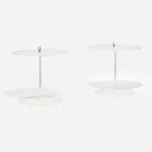 Victor Carrasco, Strap occasional tables, pair, rope cord, matte-lacquered aluminum