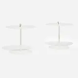 Victor Carrasco, Strap occasional tables, pair, rope cord, matte-lacquered aluminum