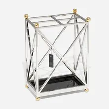 Eichholtz, Quorum umbrella stand, stainless steel, iron, brass