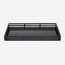 Eichholtz, Giacomo tray, lacquered stainless steel, black glass