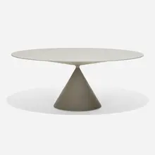 Marc Krusin, Clay dining table, glass, resin over ceramic