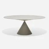 Marc Krusin, Clay dining table, glass, resin over ceramic