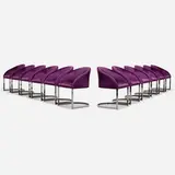 Giuliano Cappelletti, Sign dining chairs, set of twelve, 2025, velvet upholstery, chrome-plated steel