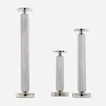 Eichholtz, Chapman candleholders, set of three, nickel-plated aluminum, glass