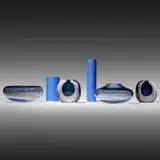 Klaar Prims, Collection of six vases, blown, cut, and polished glass