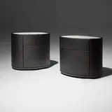 Emmanuel Gallina, Kelly nightstands, pair, elm veneer, lacquered wood