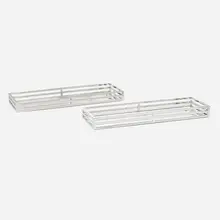 Eichholtz, Ersa trays, pair, stainless steel, mirrored glass