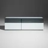 Poliform, Quid cabinet with marble top, mirrored glass, lacquered MDF, marble