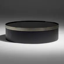 Rodolfo Dordoni, Bailly coffee table, glass, chrome-plated steel, louro faia