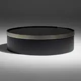 Rodolfo Dordoni, Bailly coffee table, glass, chrome-plated steel, louro faia