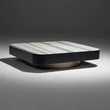 Rodolfo Dordo, Milton coffee table, Zebrino marble, lacquered oak veneer