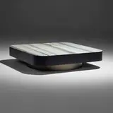 Rodolfo Dordo, Milton coffee table, Zebrino marble, lacquered oak veneer