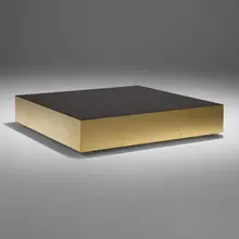 Rodolfo Dordoni, Elliot coffee table, lacquered macassar ebony veneer, gold electroplated steel