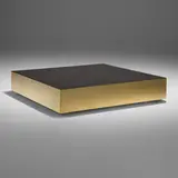 Rodolfo Dordoni, Elliot coffee table, lacquered macassar ebony veneer, gold electroplated steel