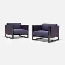 Vincent Van Duysen, Portofino outdoor armchairs, pair, locust heartwood, upholstery