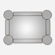 VGnewtrend, Drummond wall-hanging mirror, lacquered wood, smoked mirrored glass, mirrored glass