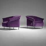 GamFratesi, Kite armchairs, pair, upholstery, enameled steel