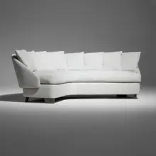 Rodolfo Dordoni, Lawson angled sofa, nubuck leather, lacquered steel