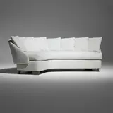 Rodolfo Dordoni, Lawson angled sofa, nubuck leather, lacquered steel