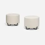 Jean-Marie Massaud, New York poufs, pair, felt upholstery, lacquered MDF