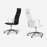 Gallotti & Radice, OFX 09 office chairs, pair, chrome-plated steel, faux leather