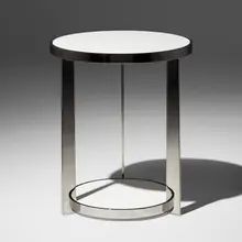 Studio Lazzeron, Fauno occasional table, chrome-plated steel, lacquered wood