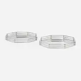 Eichholtz, Tray Peregrina, pair, nickel-plated aluminum, mirror