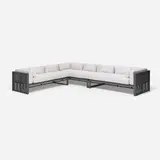 DNA outdoor sectional sofa by José Gandía-Blasco Canales, upholstery, powder-coated aluminum, sold Jul 2025