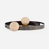 Peter Fendi, Collection of three tabletop accessories, chrome-plated aluminum, mirror, marble