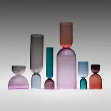 SkLO, Collection of six Crescent vases, hand-blown glass