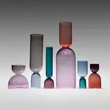 SkLO, Collection of six Crescent vases, hand-blown glass