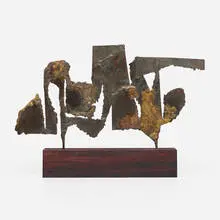 Sidney Gordin, Untitled, 1959, patinated metal, rosewood