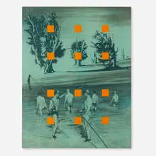 Rodney White, #32, 1988, charcoal, pigment and acrylic on wood