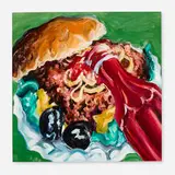 Raoul Middleman, Hamburger, 1967, oil on Masonite
