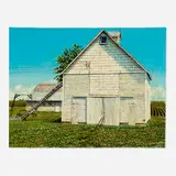 Harold Gregor, Illinois Farmscape #21, 1976, oil and acrylic on paper laid to canvas