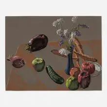 Jack Beal, Still Life with Fruit, Vegetables and Flowers, 1979, pastel on paper