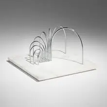 Kahala Welcome Gates by Yaacov Agam, c. 1970, chrome-plated brass, marble, sold Jan 2026