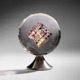 Jon Kuhn, Untitled - Red, 2008, ground, polished, and laminated glass, gold foil, stainless steel