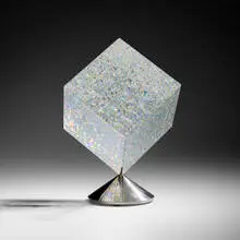 Creation's Reflection by Jon Kuhn, 2007, ground, polished, and laminated glass, stainless steel, sold Jan 2026