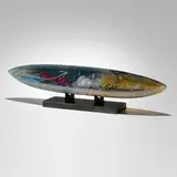 Bertil Vallien, Boat, c. 1990, sand-casted glass, granite, wood