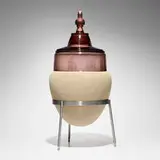Cristiano Bianchin, Urna dell'ascolto, 2008, hand-blown, ground and polished glass, crocheted hemp, steel
