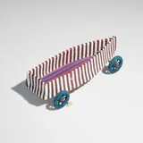Richard Marquis, Wheeled Vessel, 2002, glass, wood, brass, plastic, half dice