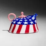 Richard Marquis, Stars and Stripes teapot, 1997, hand-blown glass, murrine