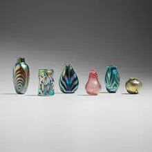 Mark Peiser, Collection of six early works, hand-blown glass